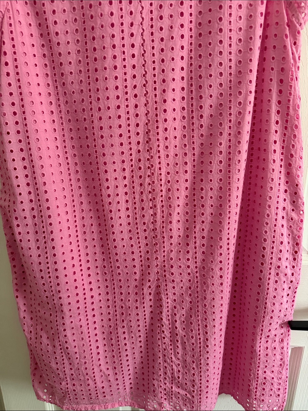 St. John's Bay Pink Eyelet V-Neck Ruffle Sleeve Mini Dress - Picture 14 of 16